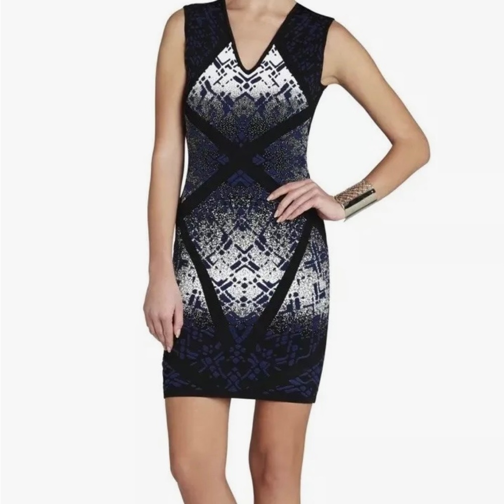 NWOT BCBGMAXAZRIA Gari Gradient Geometric Bodycon Dress Size M